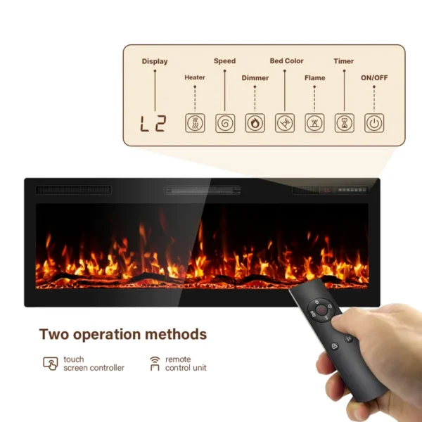 Electric Fireplace, 50", 60", 72", Wall - view 3
