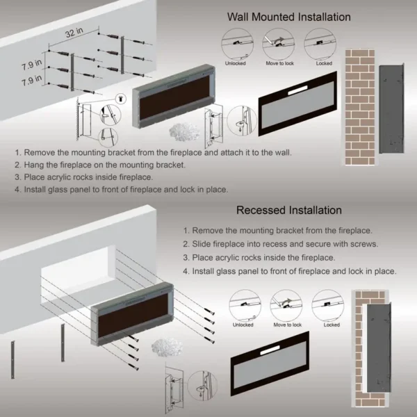 Electric Fireplace, 50", D0100X3241T - view 4