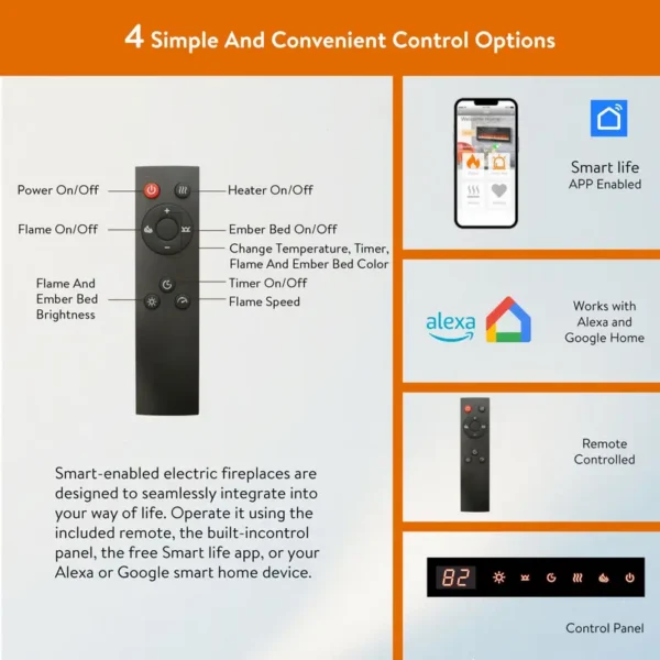 Electric Fireplace, 50", D0100X3241T - view 5