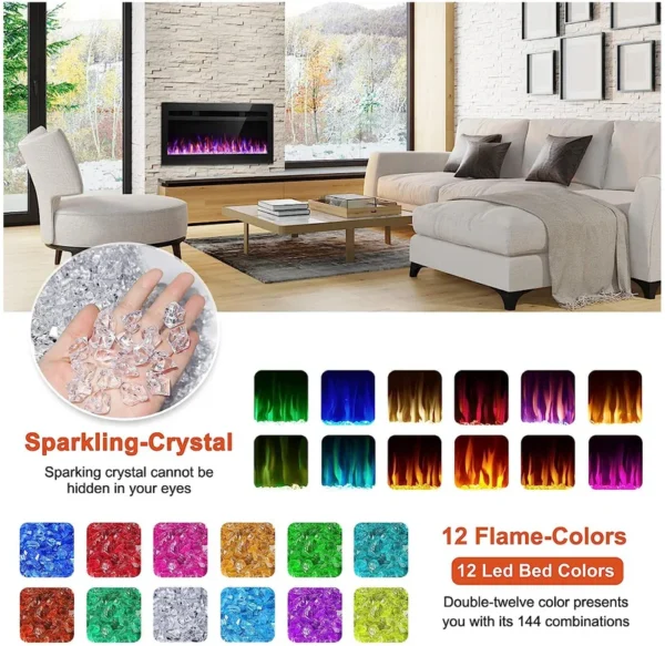Electric Fireplace, 50-Inch, Wall - view 5