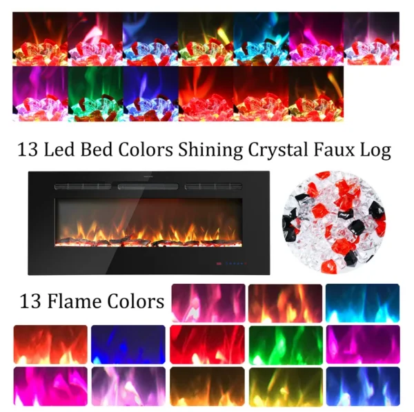 Electric Fireplace, 50-Inch, Wall, 120V - view 3