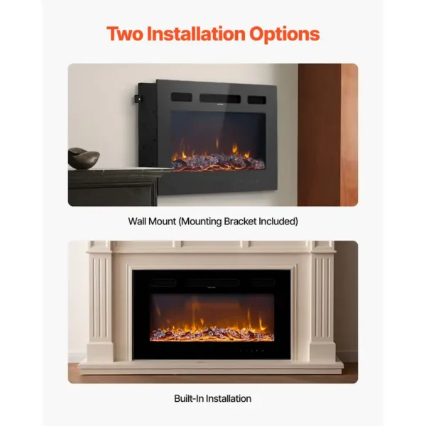 Electric Fireplace, 50-Inch, Wall, 1500W - view 6