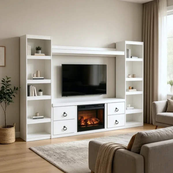 Electric Fireplace, 60-64, Wooden - view 3