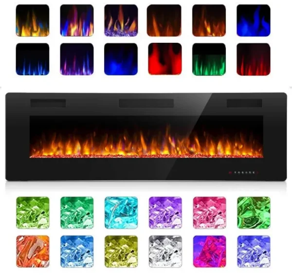 Electric Fireplace, 60-Inch, Wall, 750/1500W - view 6