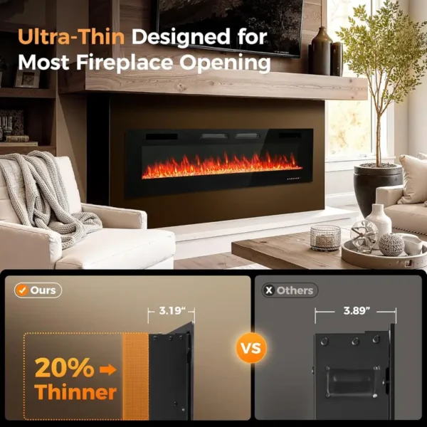 Electric Fireplace, 72", 3.2" - view 2