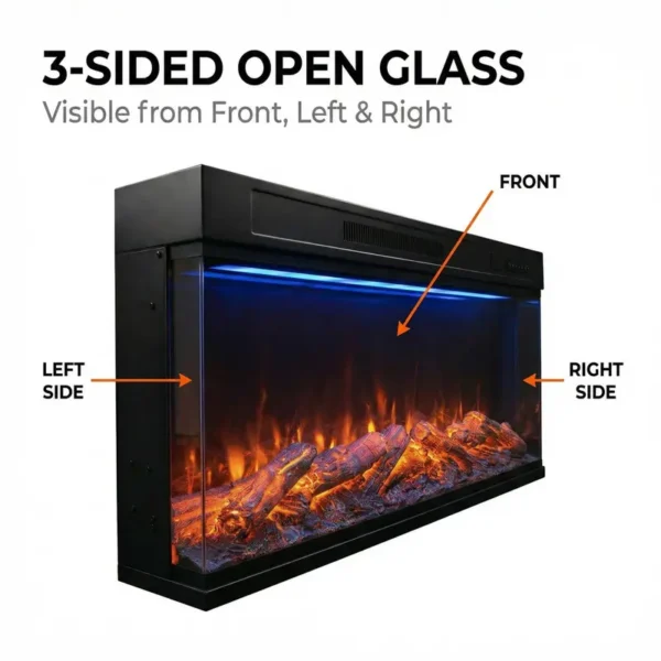 Electric Fireplace, 750W, 1500W - view 3