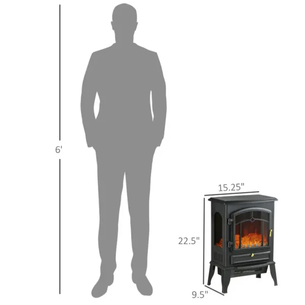 Electric Fireplace, 750W/1500W, 3-Sided, LED - view 3