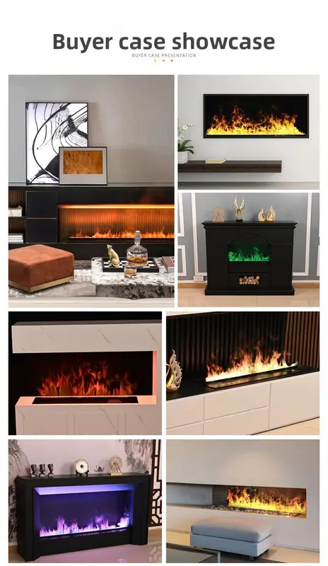 Electric Fireplace, 80, Metal - view 3