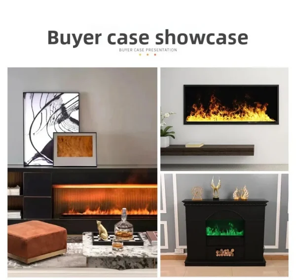 Electric Fireplace, 80, Metal - view 4