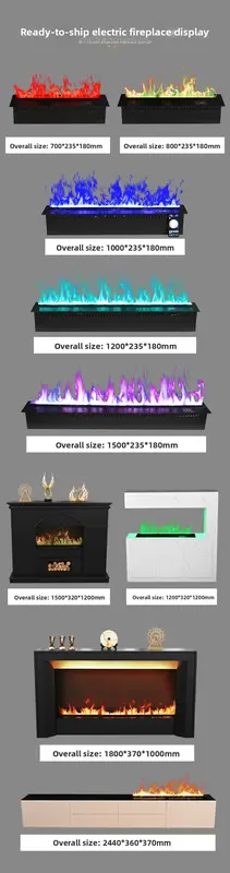 Electric Fireplace, 80, Metal - view 5