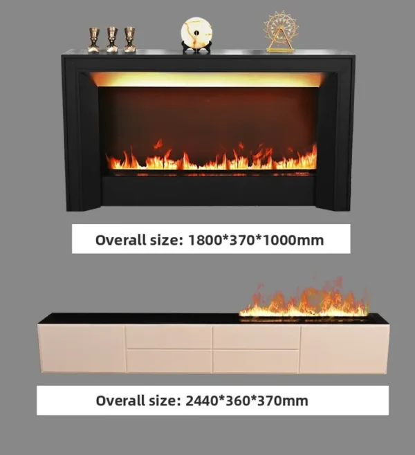 Electric Fireplace, 80, Metal - view 6