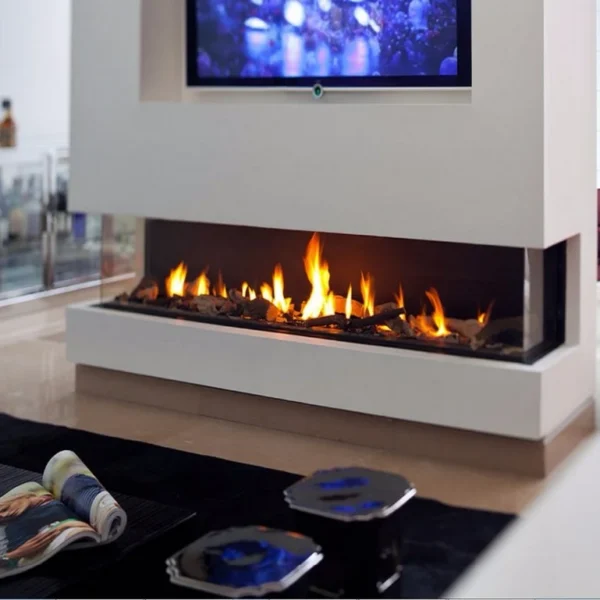 Electric Fireplace, 800-2000mm, 3D, Steel