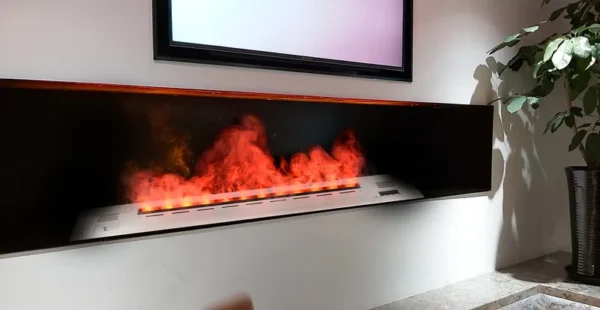 Electric Fireplace, 800-2000mm, 3D, Steel - view 2