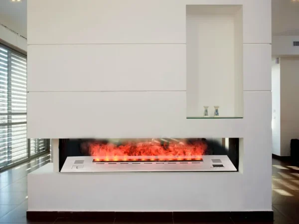 Electric Fireplace, 800-2000mm, 3D, Steel - view 3