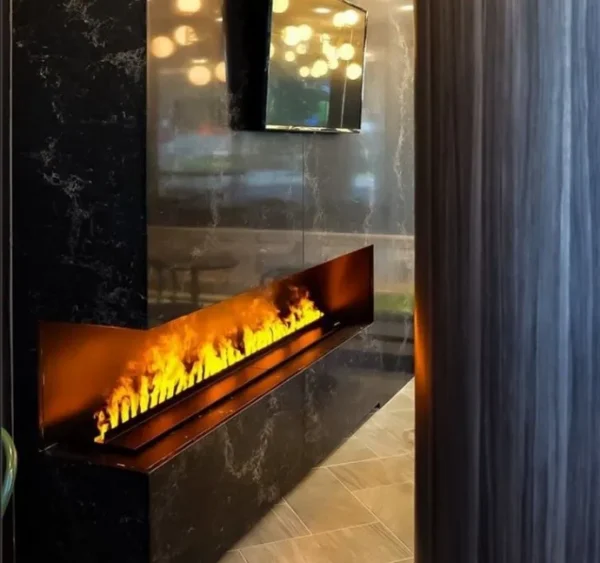 Electric Fireplace, 800-2000mm, 3D, Steel - view 5