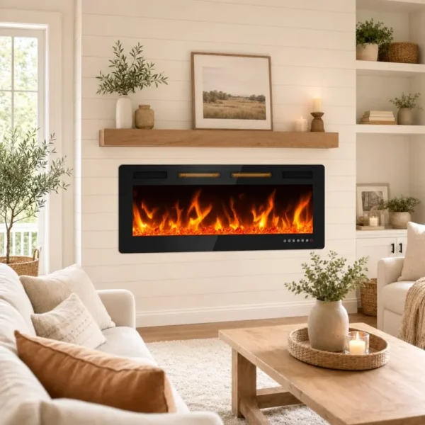 Electric Fireplace, 8cm, 12-Color, Wall - view 2