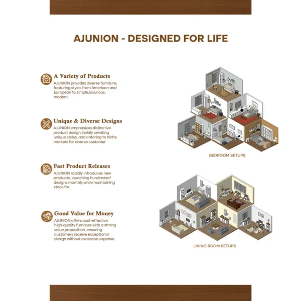Electric Fireplace, AJUNION, MDF, LED - view 5