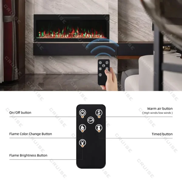 Electric Fireplace, CRUISE, 1070mm, LED - view 3