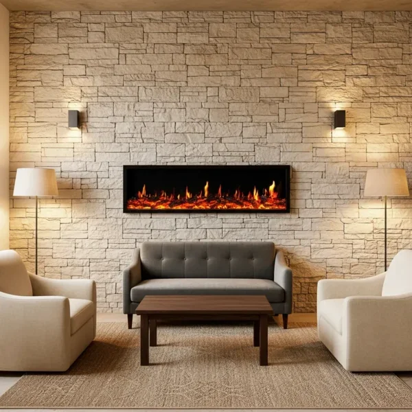 Electric Fireplace, LCD, Steel, Electric Fireplaces - view 4