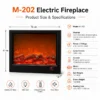 Electric Fireplace, LED, 110~240V 50Hz 1500w, Metal - view 3