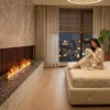 Electric Fireplace, LED, 180W, Metal