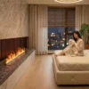Electric Fireplace, LED, 180W, Metal