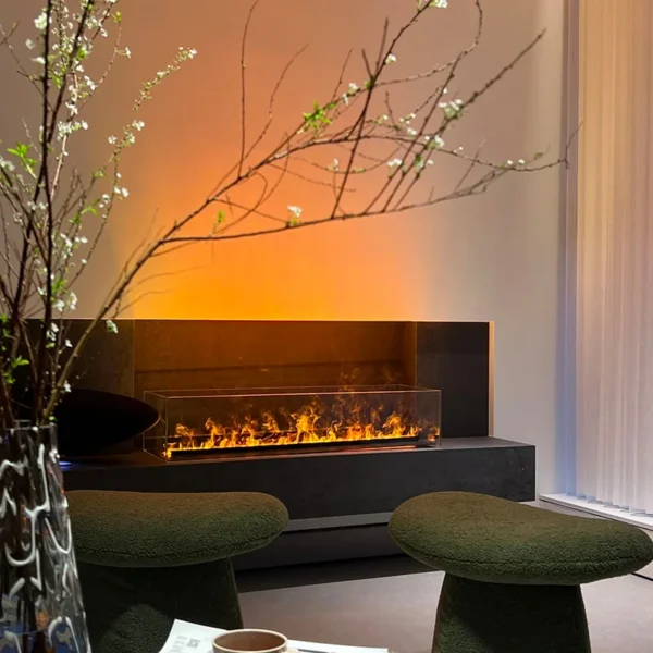 Electric Fireplace, LED, 200W, CR steel - view 5