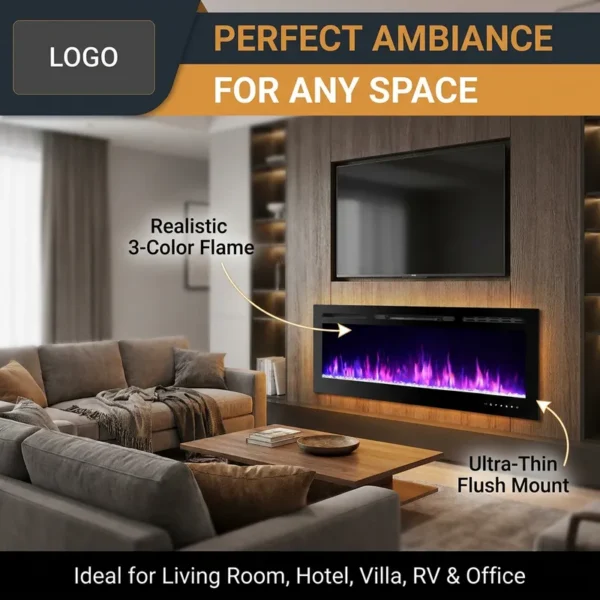 Electric Fireplace, LED, 3-color - view 4