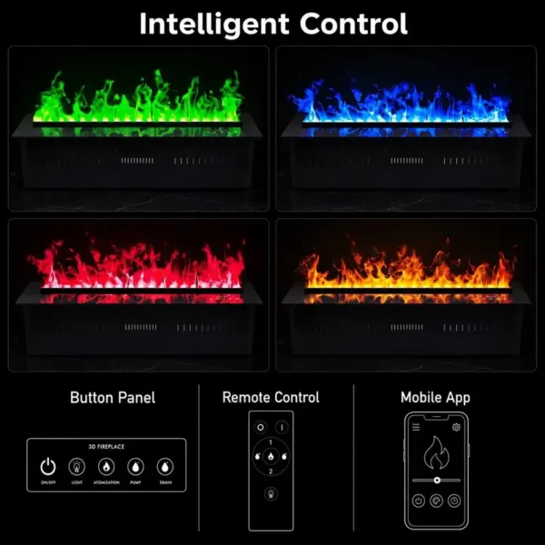 Electric Fireplace, LED, 3D - view 2