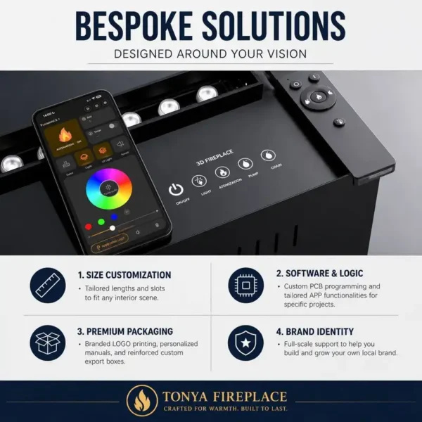 Electric Fireplace, LED, 3D - view 3