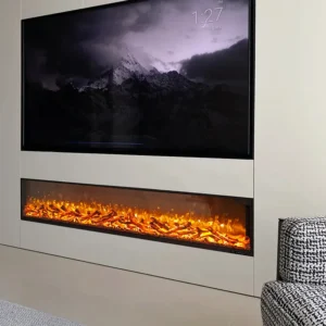 Electric Fireplace, LED, 500-1500W, Glass
