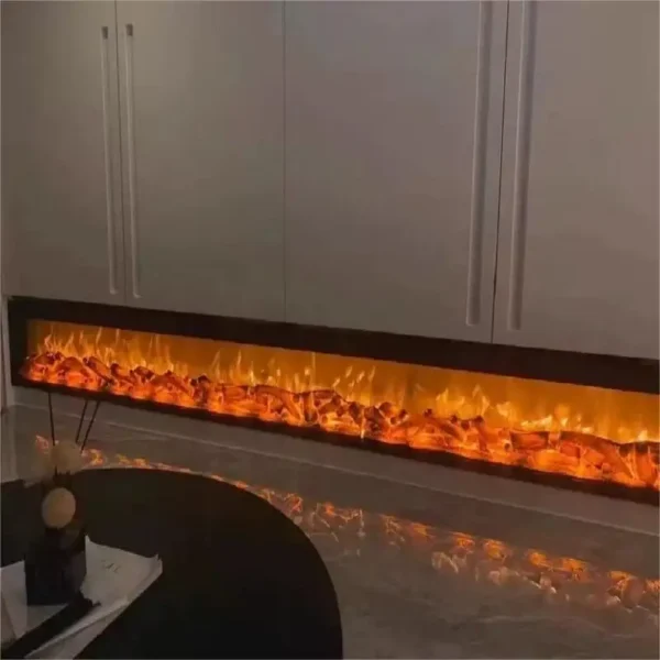 Electric Fireplace, LED, 500-1500W, Glass - view 2