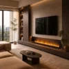Electric Fireplace, LED, Stainless Steel