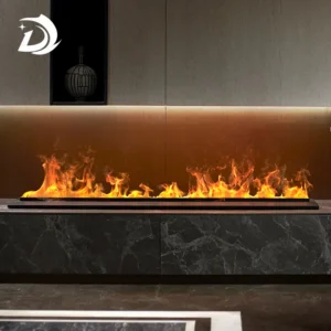 Electric Fireplace, LED, Stainless Steel