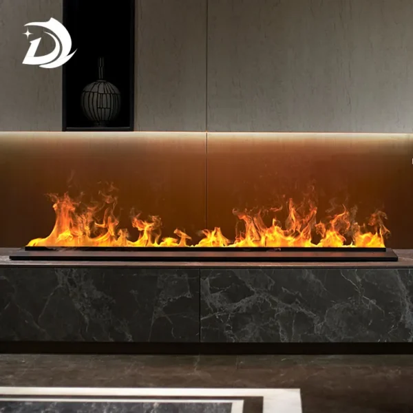 Electric Fireplace, LED, Stainless Steel