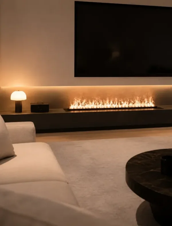 Electric Fireplace, LED, Stainless Steel - view 2