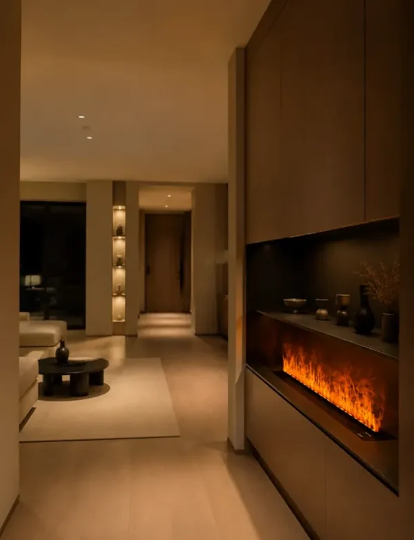 Electric Fireplace, LED, Stainless Steel - view 3