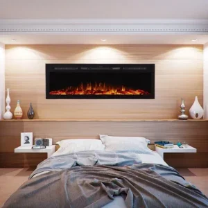 Electric Fireplace, LED, Steel