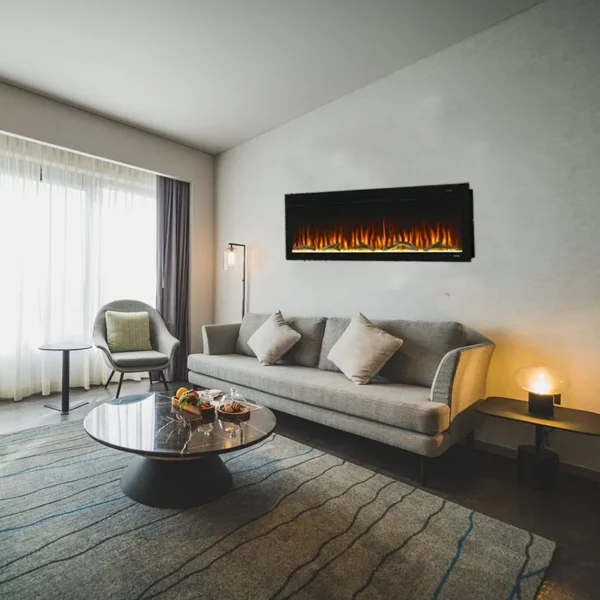 Electric Fireplace, LED, Steel - view 3