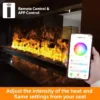 Electric Fireplace, LED, Steel, APP, 3D - view 2