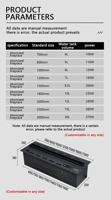 Electric Fireplace, LED, Steel, APP, 3D - view 5