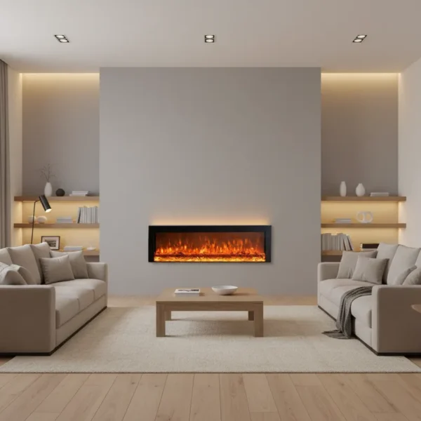 Electric Fireplace, LED, Wall