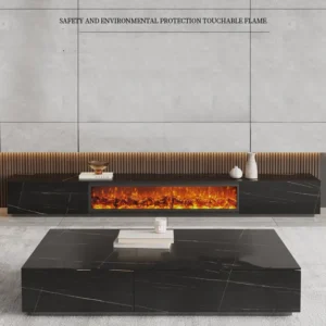 Electric Fireplace, LED, Wood