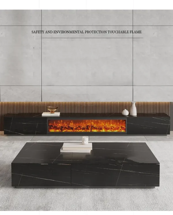 Electric Fireplace, LED, Wood