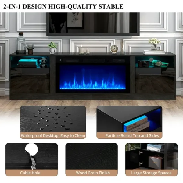 Electric Fireplace, LED, Wooden - view 4