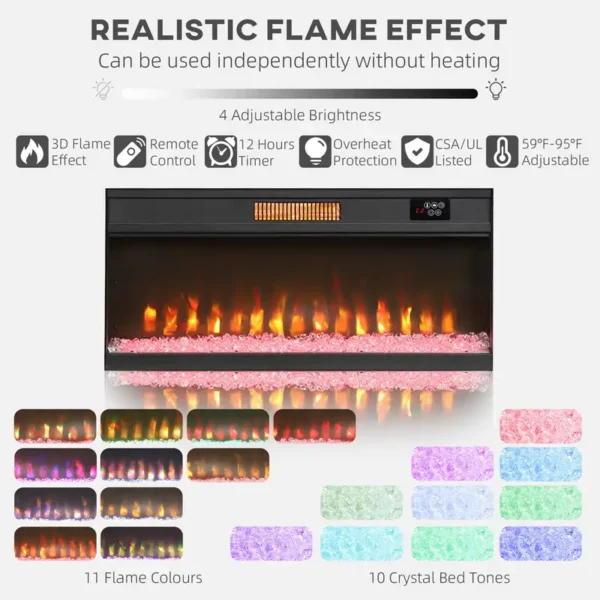 Electric Fireplace, MDF, D0100XUK237 - view 4