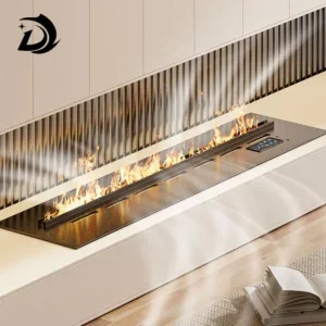 Electric Fireplace, Stainless, Steel