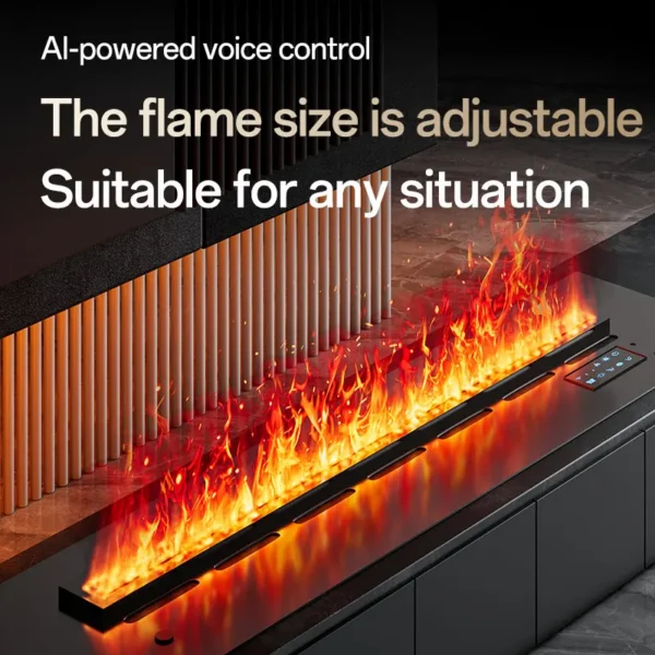 Electric Fireplace, Stainless Steel - view 4
