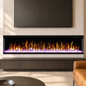 Electric Fireplace, Wall, 1500 W, Glass