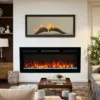 Electric Fireplace, Wall, 1500 W, Glass+Steel - view 3
